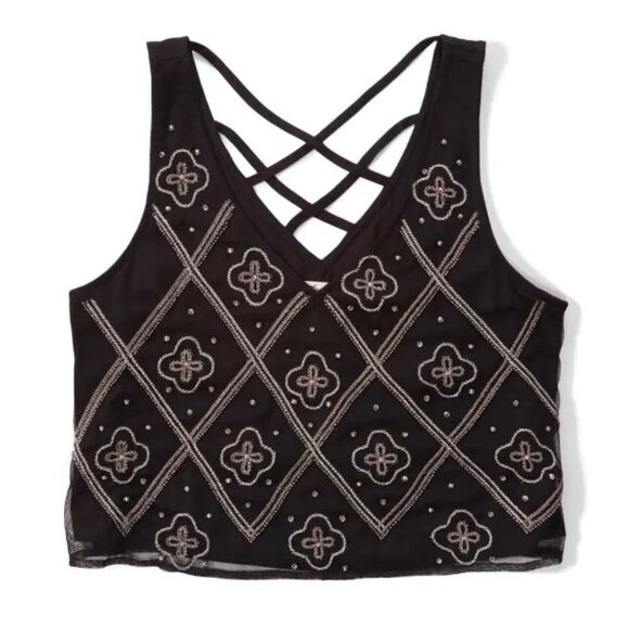 Hollister x Sydney Sierota Beaded Black Tank - Picture 1 of 5
